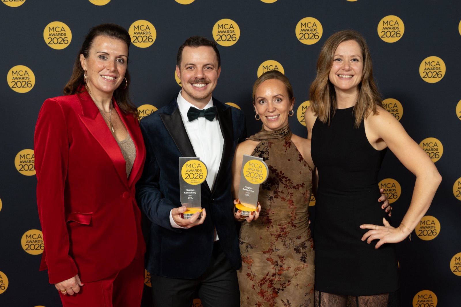 The Magnus Consulting team with their MCA Awards 2026 Highly Commended trophies