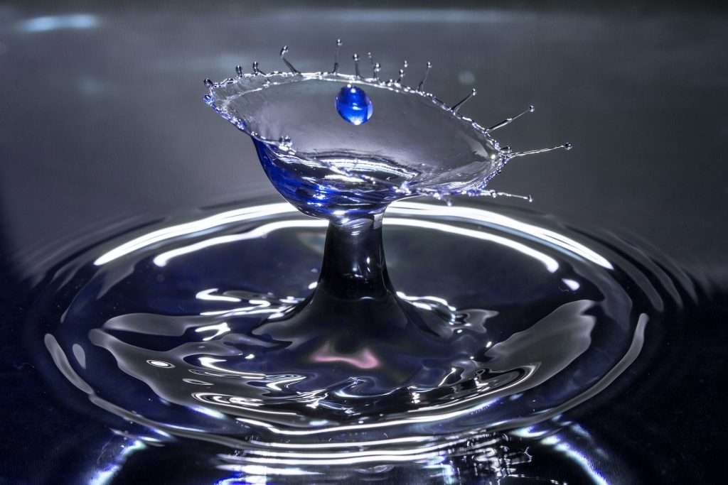 A blue water droplet for marketing purposes during a downturn.