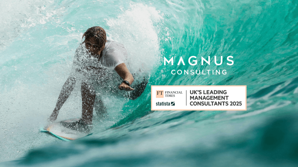Surfer in a wave. Image for leading management consultants blog